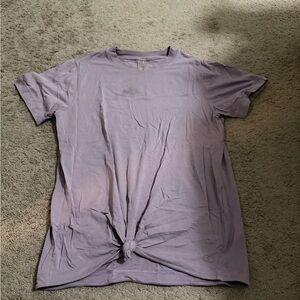 CALIA by Carrie Underwood Lilac Short Sleeve Knot-Front Tee
